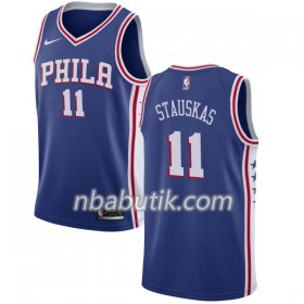NBA Mænd Trøje Philadelphia 76ers Nik Stauskas 11 Nike 2017-18 Blå Swingman